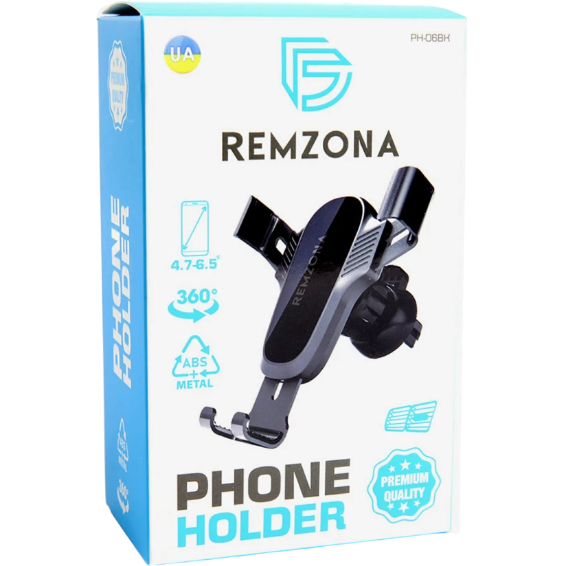 Автотримач REMZONA PH-06BK (6934267421367) Кріплення на дефлектор