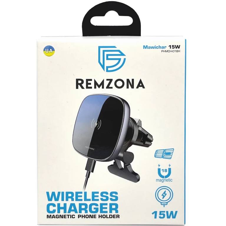Автомобільний тримач REMZONA Mawichar 15W PHMCH-01BK (6924163491526) Замовити Автомобільний тримач REMZONA Mawichar 15W PHMCH-01BK (6924163491526)