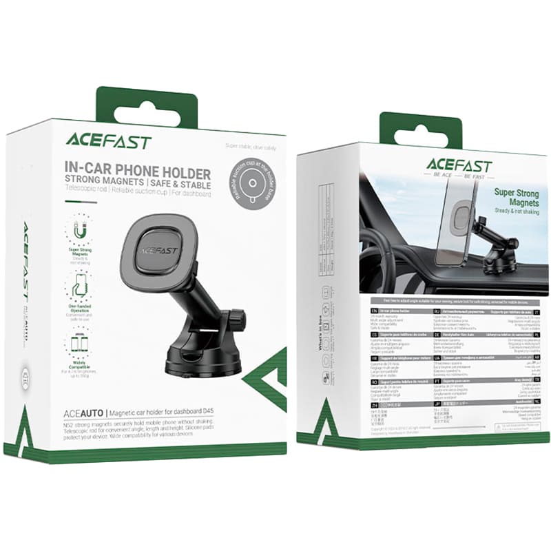 Автоутримувач ACEFAST D45 Black (6974316284093) Мінімальна діагональ екрану, дюймів 4.7