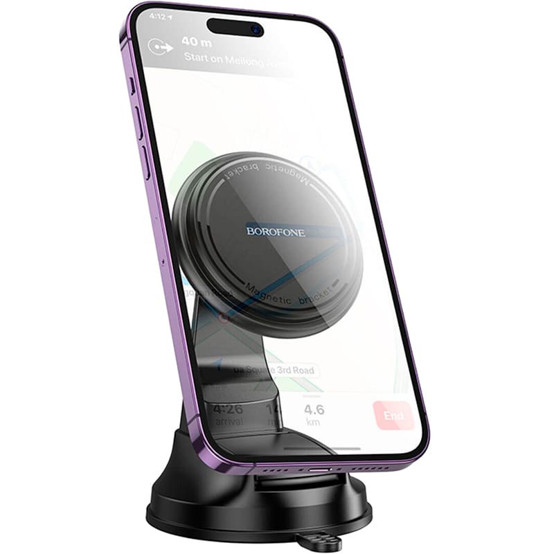 Зовнішній вигляд Автоутримувач BOROFONE BH136 Black (6941991121418)