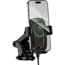 Автоутримувач BOROFONE BH223 Follower wireless fast charg Black (6941991121319)