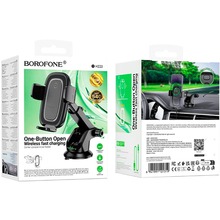 Автоутримувач BOROFONE BH223 Follower wireless fast charg Black (6941991121319)