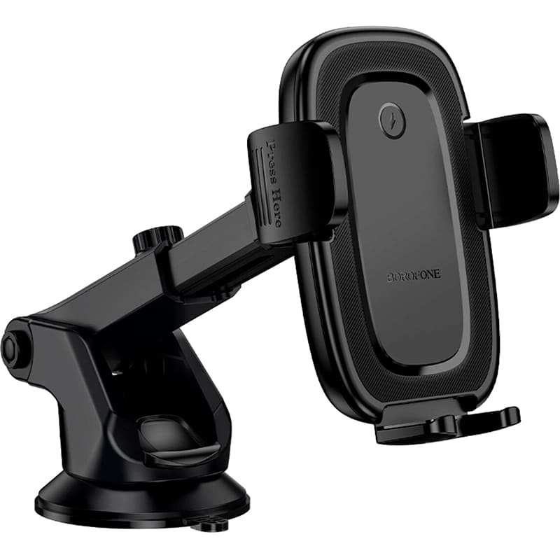 Автоутримувач BOROFONE BH223 Follower wireless fast charg Black (6941991121319)
