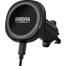 Автоутримувач Brevia AirVent Ultra MagCharge 15W Wireless Charging Black (48000BR)