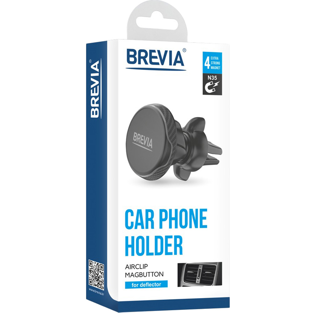 Замовити Автоутримувач Brevia AirClip MagButton Black (48200BR)