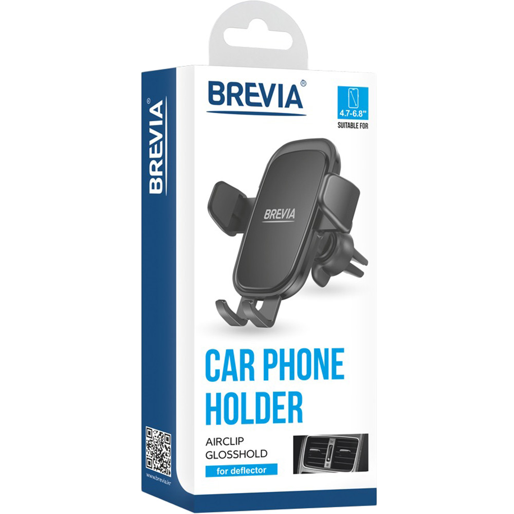 Замовити Автоутримувач Brevia AirClip GlossHold Black (48900BR)