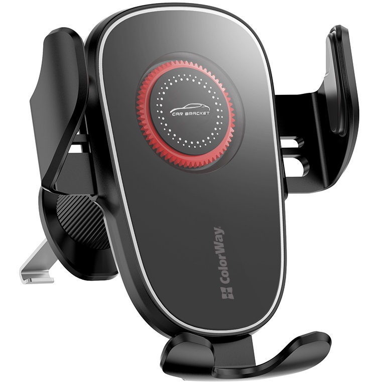 Автотримач COLORWAY ClampSnap Holder Black (CW-CHMH19-BK) Додатково Синхронний механізм бічних лапок; Трикутна система фіксації; Кнопкове розкриття лапок; Прогумовані вставки; Виріз для підключення зарядного кабелю; Вага: 80 г