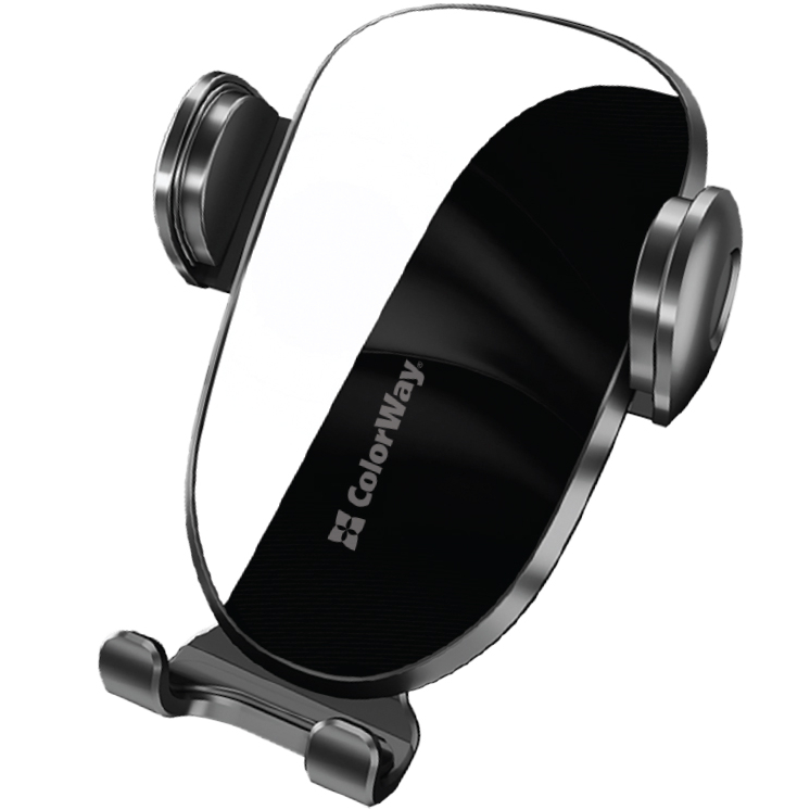 Автотримач COLORWAY Grip Holder Black (CW-CHMH20-BK) Додатково Синхронний механізм бічних лапок; Прогумований затискач для вентиляційної решітки; М'які силіконові вставки; Сумісність із більшістю автомобільних дефлекторів; Вага: 80 г