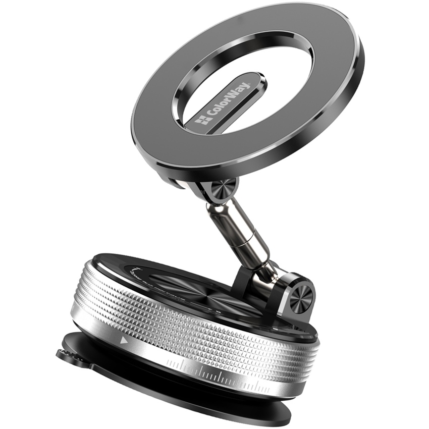 Автотримач COLORWAY з магнітним кільцем MagSafe 360 ° Black (CW-CHM21-BK) Тип тримач (присоска/скотч)