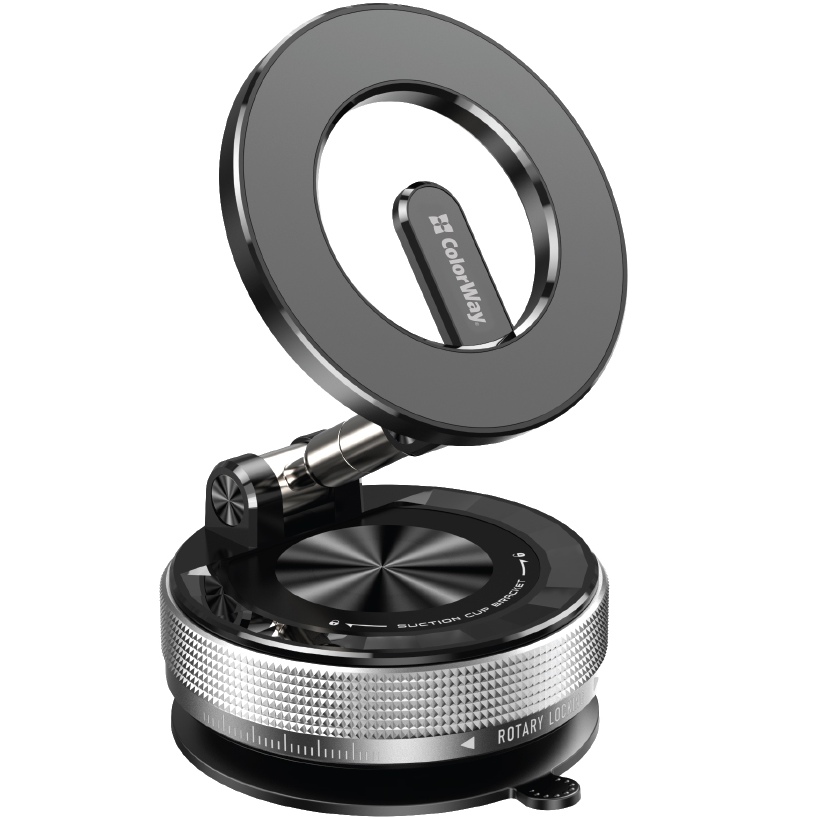 Автотримач COLORWAY з магнітним кільцем MagSafe 360 ° Black (CW-CHM21-BK)