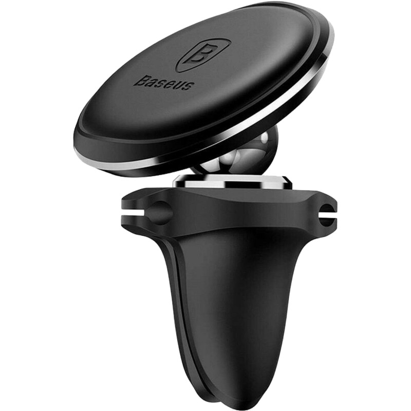 Автодержатель BASEUS Magnetic Air Vent Car Mount With Cable Clip Black (16105)