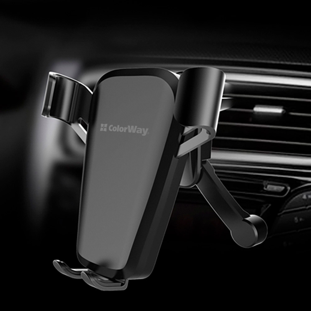 Автотримач СolorWay Soft Touch Gravity Holder Black (CW-CHG03-BK) Мінімальна діагональ екрану, дюймів 4