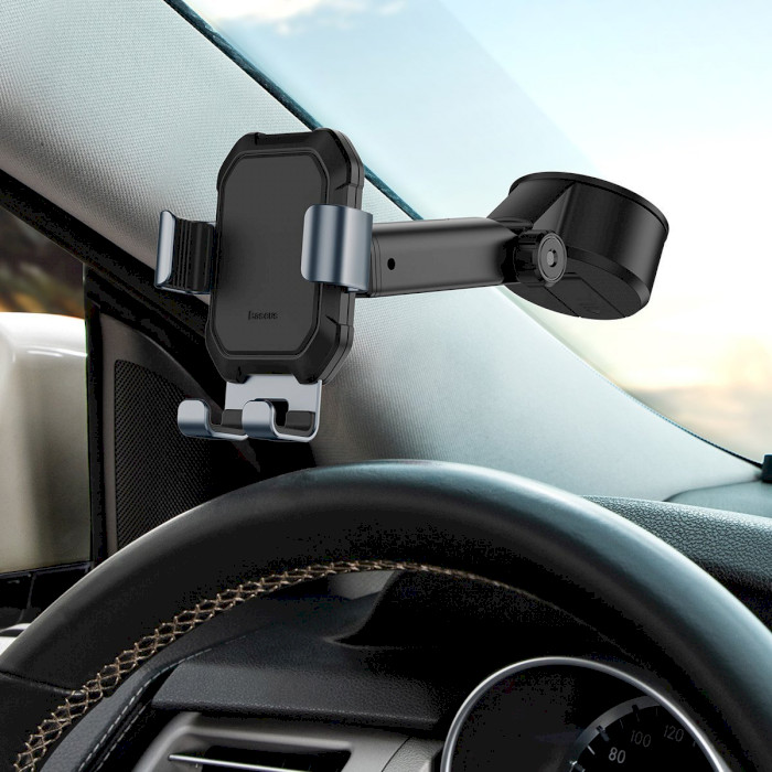 Тримач BASEUS Tank gravity car mount holder Tarnish Black (SUYL-TK01) Максимальна ширина зажиму, мм 85