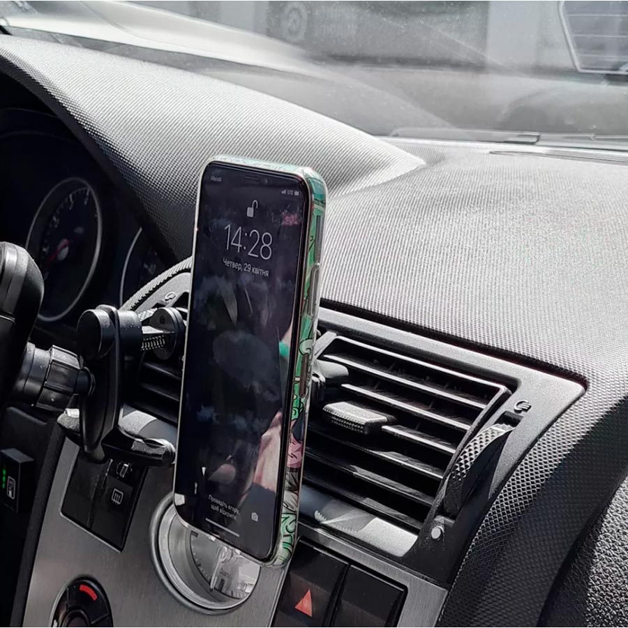 Автотримач для телефону BASEUS Magnetic Air Vent Car Mount With Cable Clip Silver (16105silver) Тип тримач (магніт)