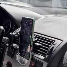 Автотримач для телефону BASEUS Magnetic Air Vent Car Mount With Cable Clip Silver (16105silver)