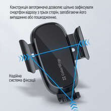 Автодержатель ColorWay 15W Dashboard Car Wireless Charger Black (CW-CHAW037Q-BK)