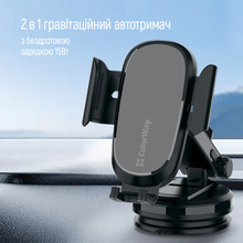 Автодержатель ColorWay 15W Dashboard Car Wireless Charger Black (CW-CHAW037Q-BK)