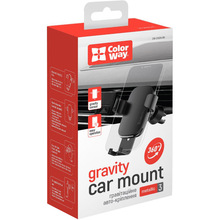 Автодержатель ColorWay Metallic Gravity Air Vent Holder 3 Black (CW-CHG14-BK)