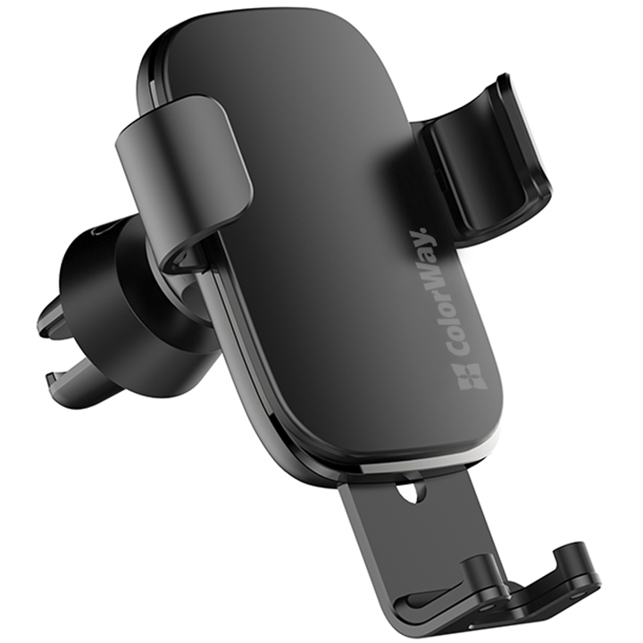 Автодержатель ColorWay Metallic Gravity Air Vent Holder 3 Black (CW-CHG14-BK) Минимальная ширина зажима, мм 66
