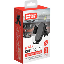 Автотримач ColorWay 15W Air Vent Car Wireless Charger Black (CW-CHAW038Q-BK)