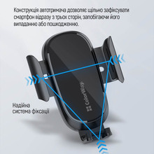 Автотримач ColorWay 15W Air Vent Car Wireless Charger Black (CW-CHAW038Q-BK)