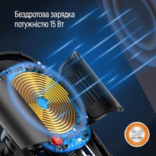 Автотримач ColorWay 15W Air Vent Car Wireless Charger Black (CW-CHAW038Q-BK)