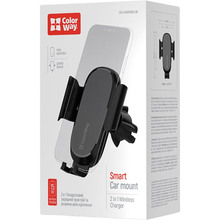 Автодержатель ColorWay 15W Air Vent Car Wireless Charger Black (CW-CHAW038Q-BK)