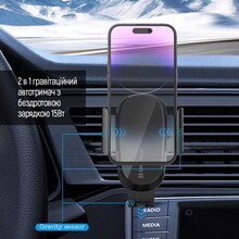 Автотримач ColorWay 15W Air Vent Car Wireless Charger Black (CW-CHAW038Q-BK)