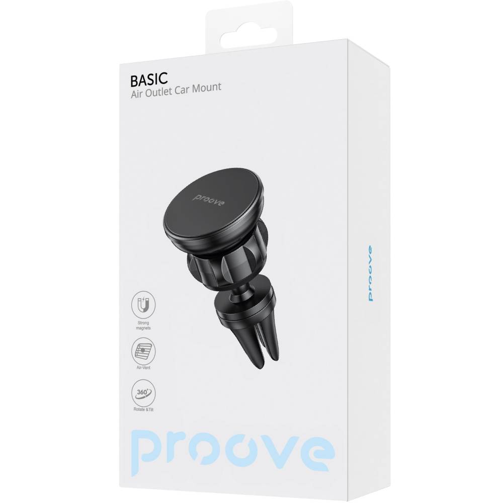 Фото 4 Автодержатель PROOVE Basic Air Outlet Car Mount Вlack (48419black)