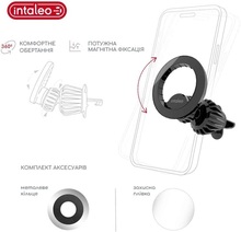Автотримач INTALEO CM06GG 20xN52 для MagSafe Black (1283126576058)