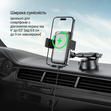 Автоутримувач COLORWAY AutoSense Car Wireless Charger 2 15W (CW-CHAW040Q-BK)