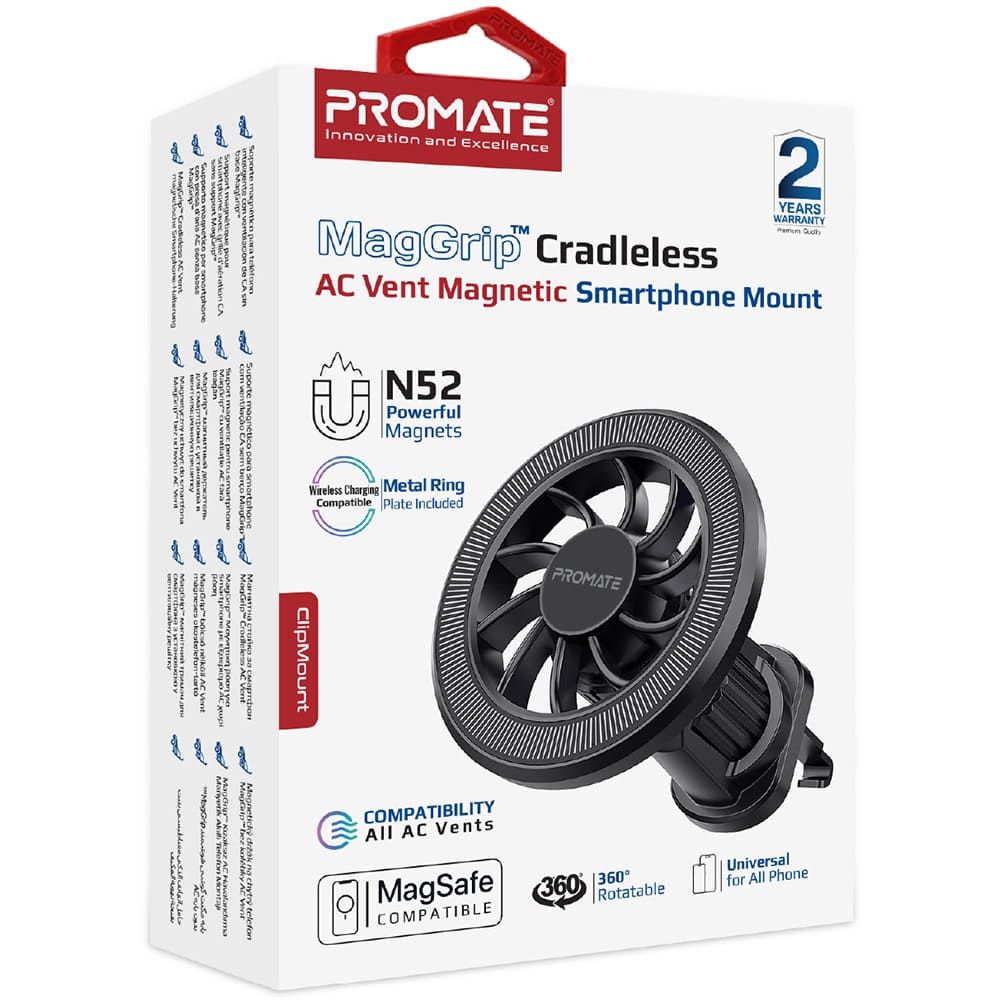 Автодержатель Promate Clipmount Black (clipmount) Тип держатель (магнит)