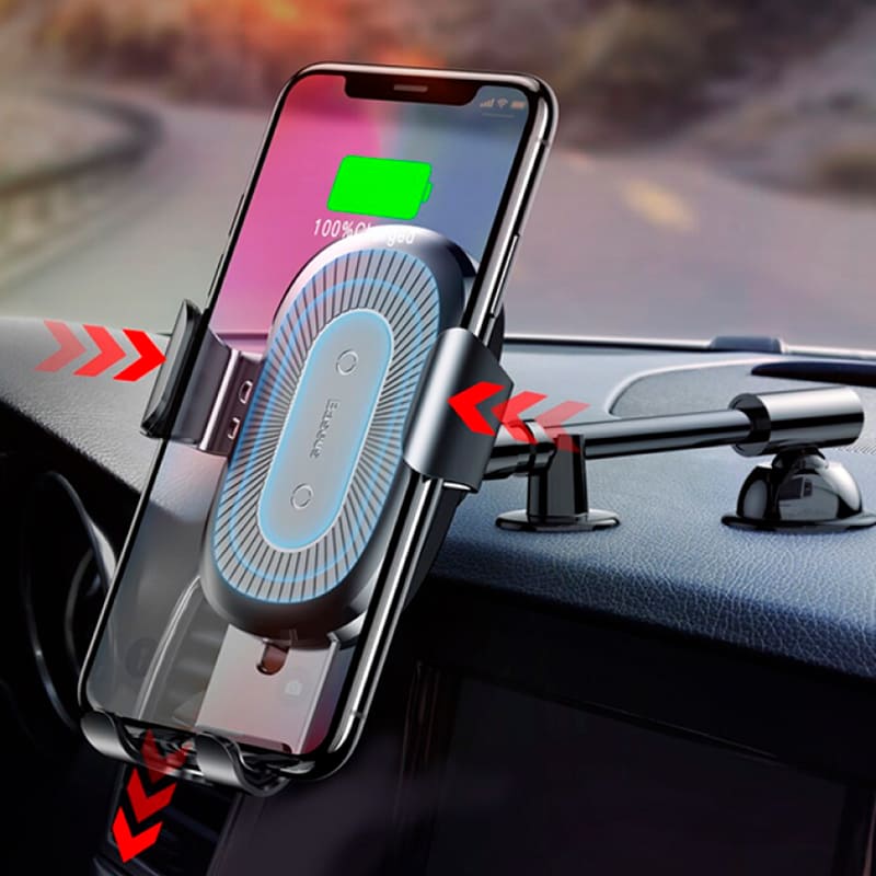 Фото Автодержатель BASEUS Metal Wireless Charger Gravity Car MountTarnish Black (WXYL-B0A)