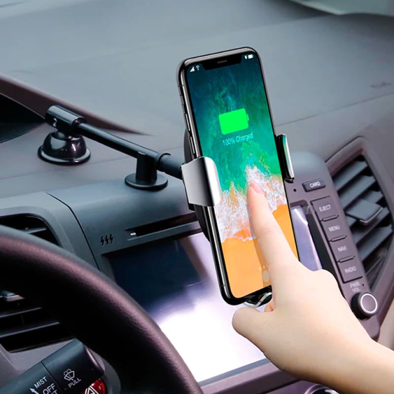 Внешний вид Автодержатель BASEUS Metal Wireless Charger Gravity Car MountTarnish Black (WXYL-B0A)