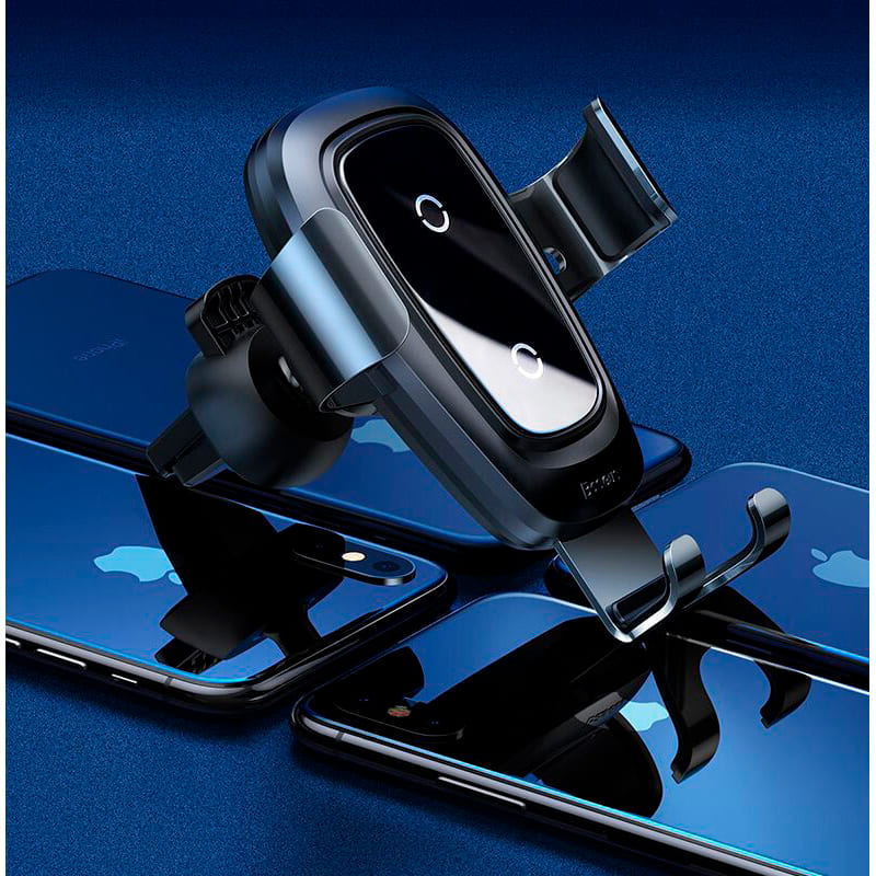 Автодержатель BASEUS Metal Wireless Charger Gravity Car MountTarnish Black (WXYL-B0A) Тип держатель (зажим)