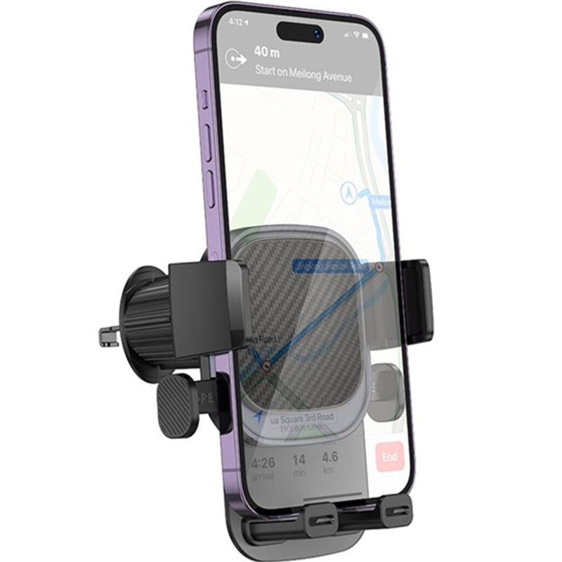 Держатель BOROFONE BH120 Delightful one-button car holder Black Gray (6941991114786) Тип держатель (зажим)