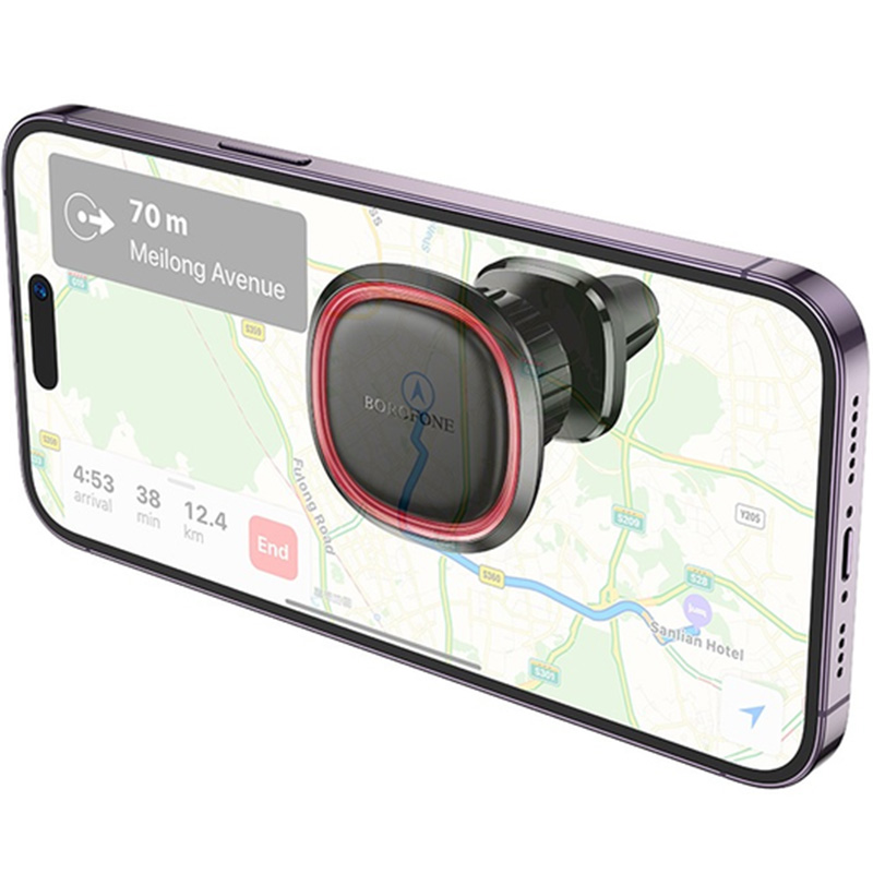 Тримач BOROFONE BH124 Roman magnetic car holder Black Red (6941991119545) Тип тримач (магніт)