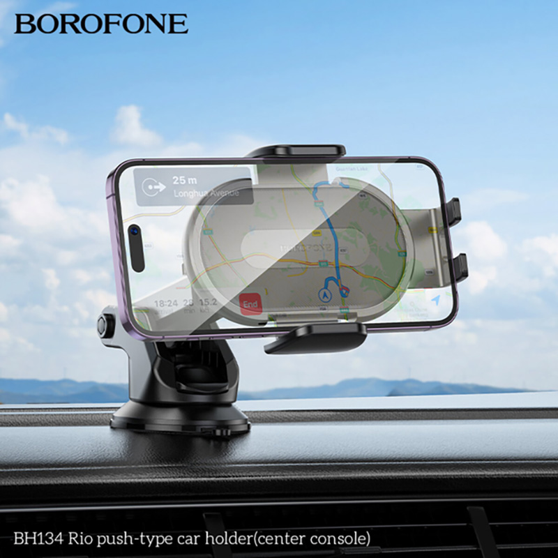 Фото Тримач BOROFONE BH134 Rio push-type car holder Black (6941991120671)