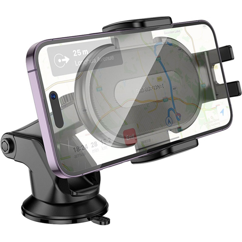 Тримач BOROFONE BH134 Rio push-type car holder Black (6941991120671) Кріплення на торпедо