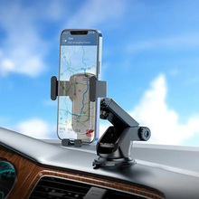 Тримач HOCO CA104 Vertical і horizontal telescopic gravity vehicle holder Black Metal Gray (6931474766236)