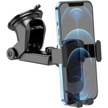 Тримач HOCO CA104 Vertical і horizontal telescopic gravity vehicle holder Black Metal Gray (6931474766236)