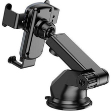 Тримач HOCO CA104 Vertical і horizontal telescopic gravity vehicle holder Black Metal Gray (6931474766236)