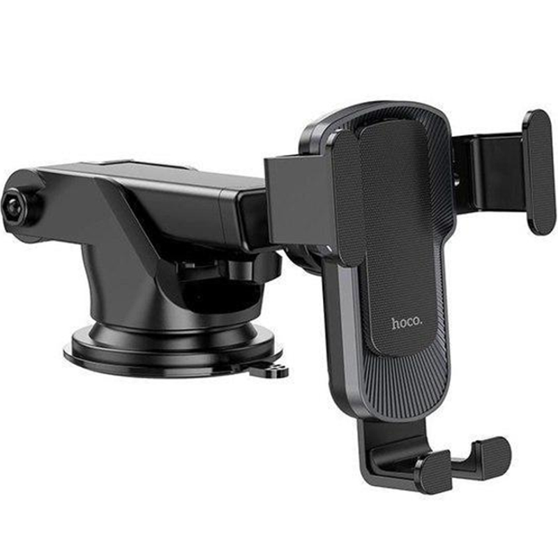 Тримач HOCO CA104 Vertical і horizontal telescopic gravity vehicle holder Black Metal Gray (6931474766236) Мінімальна ширина зажиму, мм 60