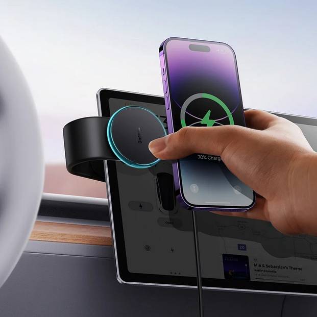 Фото Автотримач BASEUS C02 Pro Series Magnetic Wireless Charging Car Mount Cluster Black (C40156000111-00)