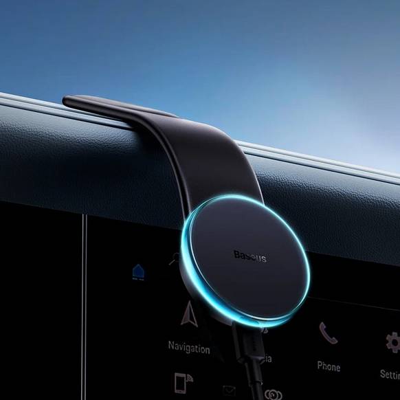 Зображення Автотримач BASEUS C02 Pro Series Magnetic Wireless Charging Car Mount Cluster Black (C40156000111-00)