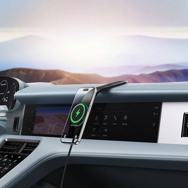 Зовнішній вигляд Автотримач BASEUS C02 Pro Series Magnetic Wireless Charging Car Mount Cluster Black (C40156000111-00)