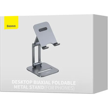 Підставка-тримач BASEUS Desktop Biaxial Foldable Metal Stand Grey (LUSZ000013)