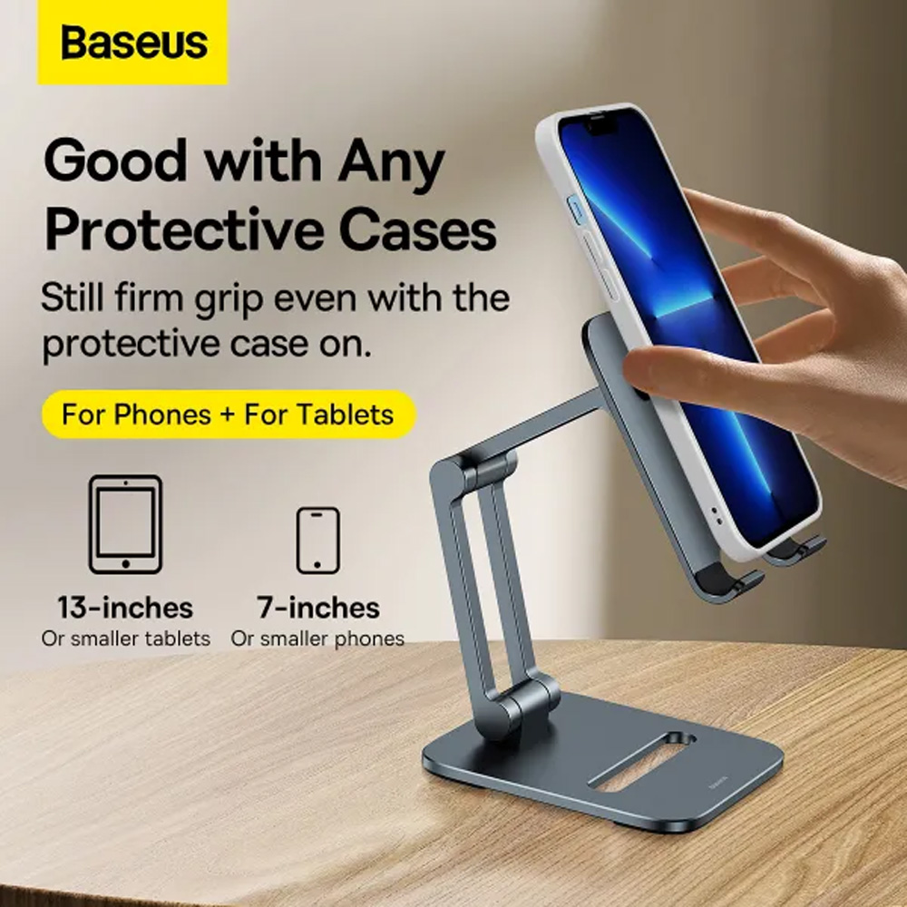 Огляд Підставка-тримач BASEUS Desktop Biaxial Foldable Metal Stand Grey (LUSZ000013)