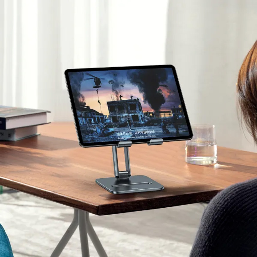 Підставка тримач BASEUS Desktop Biaxial Foldable Metal Stand Grey (LUSZ000113) Тип тримач (зажим)
