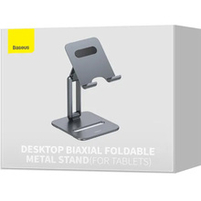 Підставка тримач BASEUS Desktop Biaxial Foldable Metal Stand Grey (LUSZ000113)